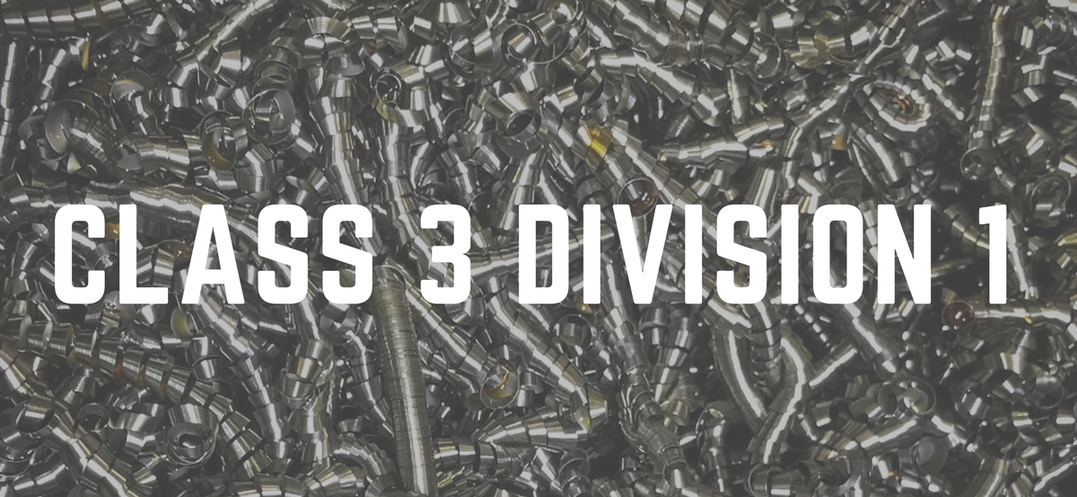 Class 3 Division 1 ignitable fiber classification