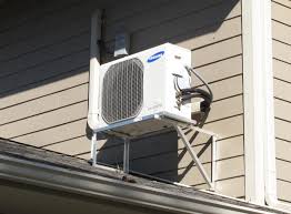 Mini split outdoor condenser unit — mounts on exterior wall, rooftop, or ground pad